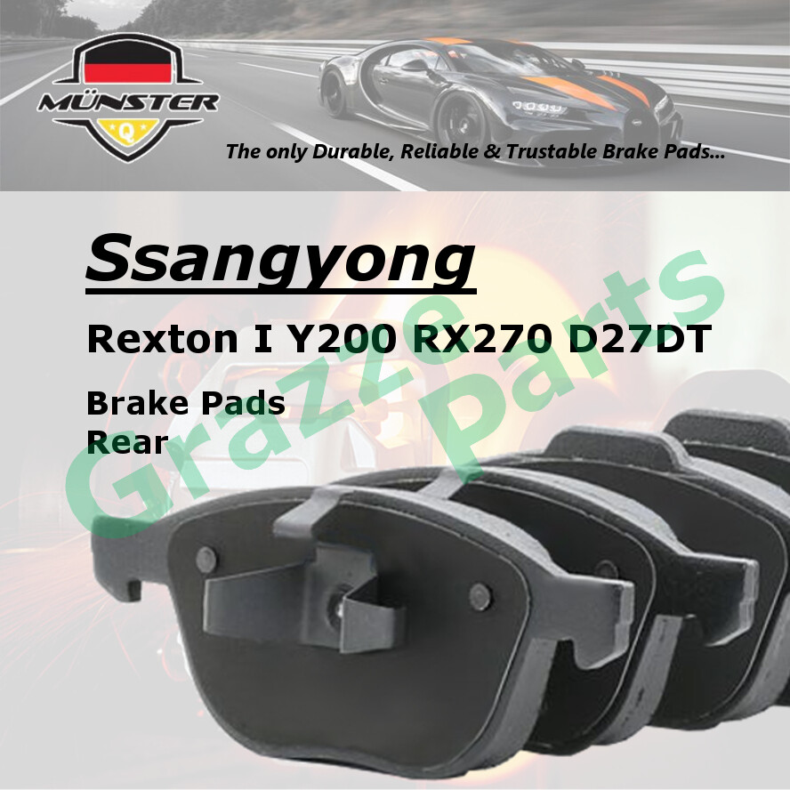 Münster Disc Brake Pad Rear for Ssangyong Rexton I Y200 RX270 SUV 2.7 Xdi (D)...