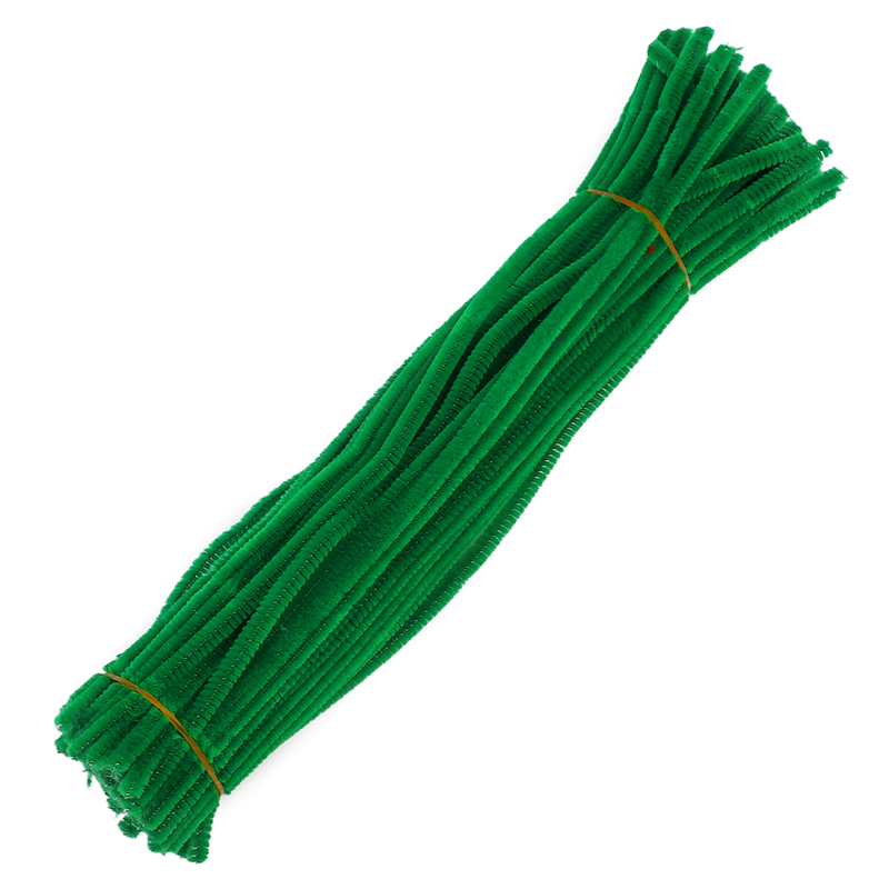 100Pcs 30cm Colorful Chenille Stems Stick Cleaners Chenille Stem Pipe Kindergarten Handmade Material Velvet Plush Strips for Kids DIY Creative Toys Craft Supplies