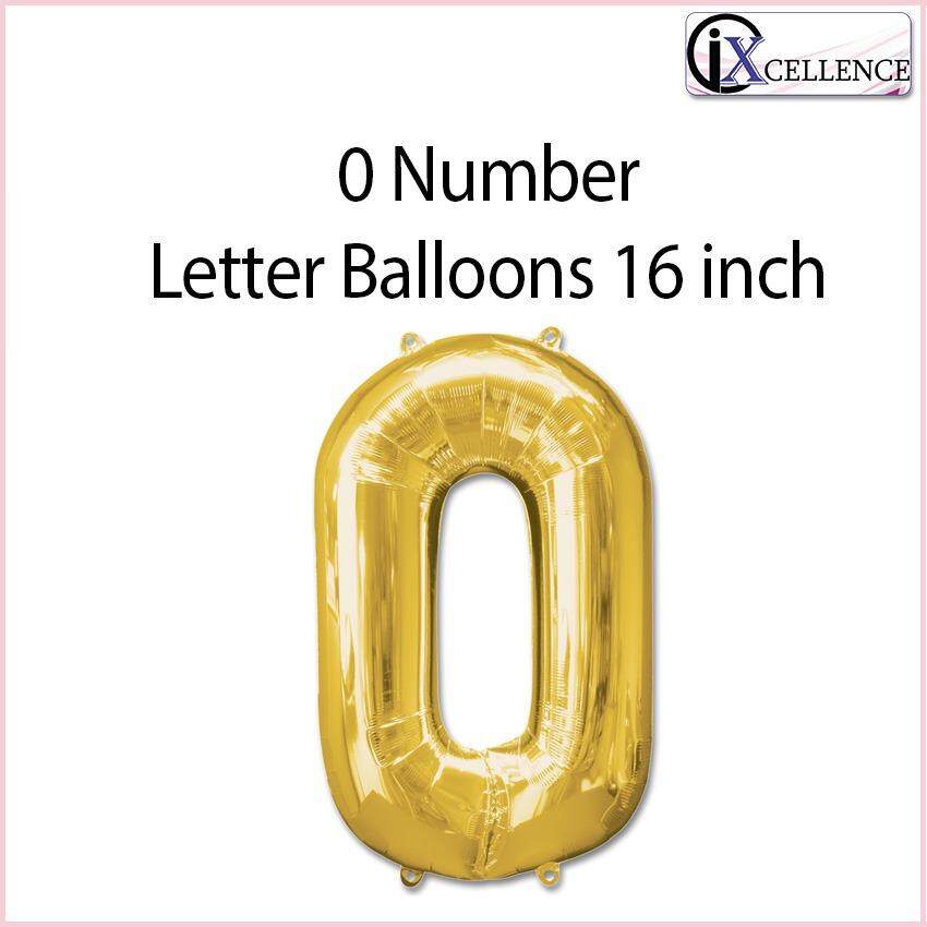 [IX] NUMBER 0 Letter Balloon 16 inch (Gold) toys for girls
