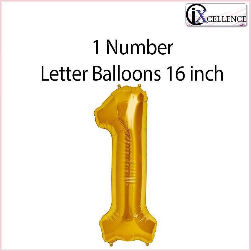 [IX] NUMBER 1 Letter Balloon 16 inch (Gold) toys for girls