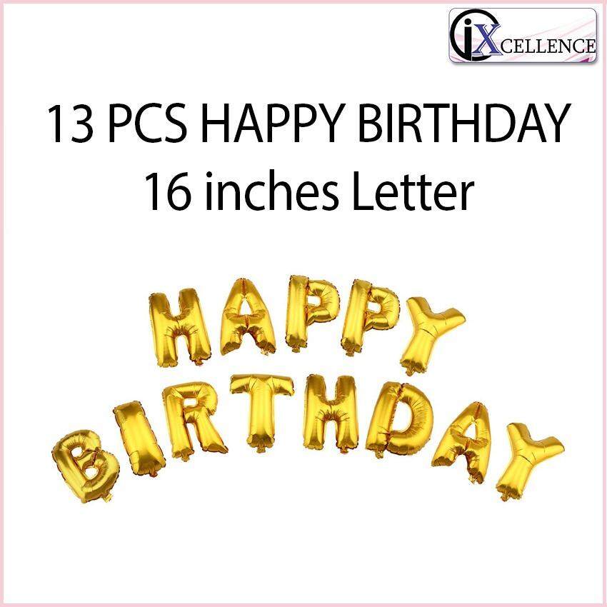 [IX] 13 PCS HAPPY BIRTHDAY 16 inches Letter (Gold) toys for girls