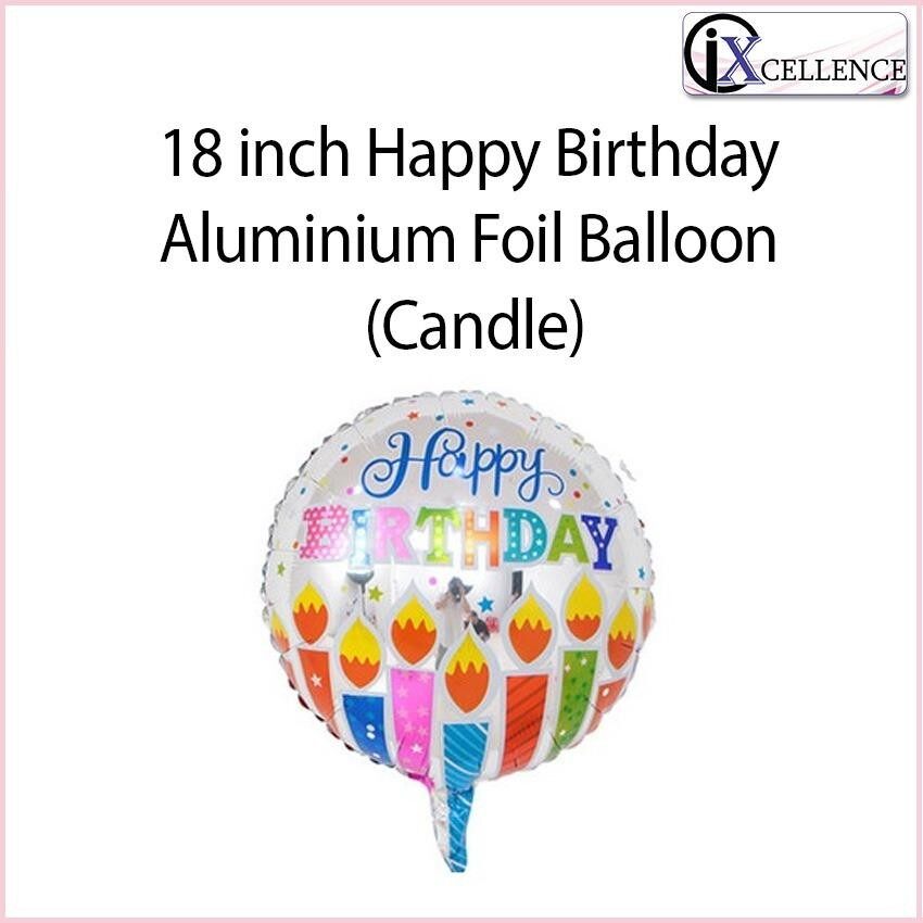 [IX] 18 inch Happy Birthday Aluminium Foil Balloon (Candle)