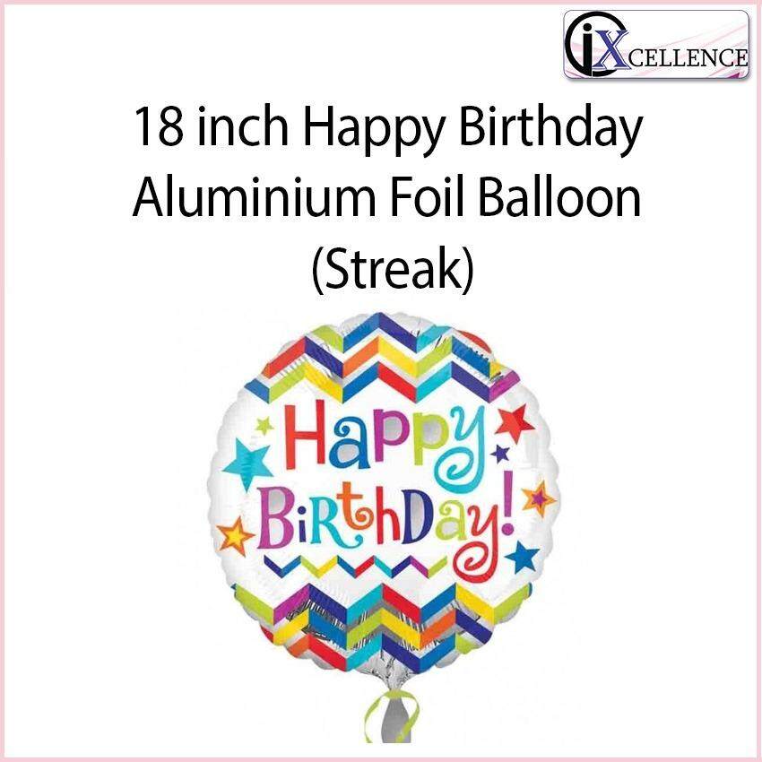 [IX] 18 inch Happy Birthday Aluminium Foil Balloon (Streak)