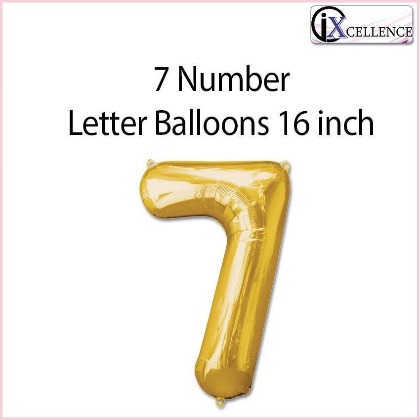 [IX] NUMBER 7 Letter Balloon 16 inch (Gold) toys for girls
