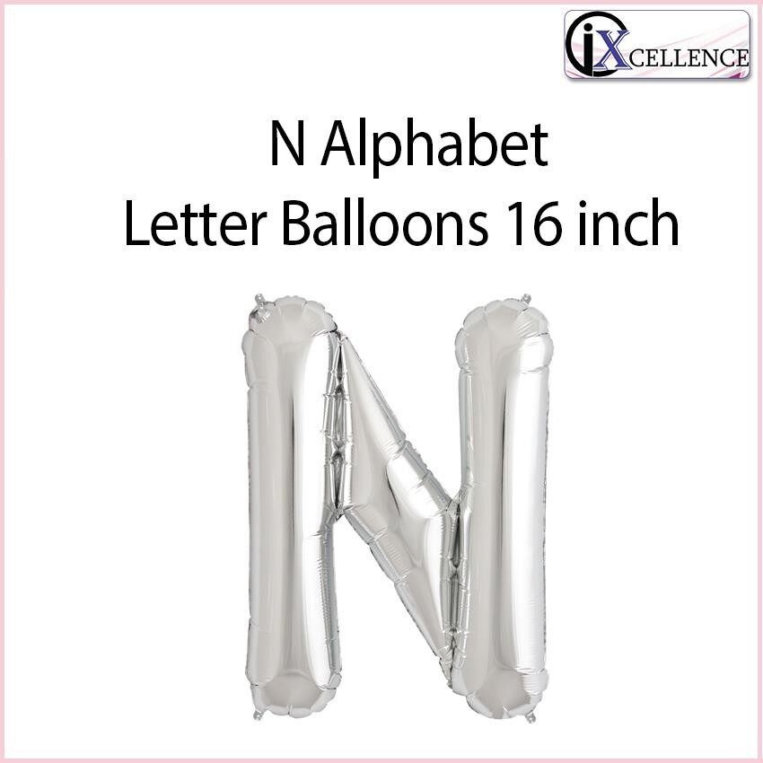 [IX] Alphabet N Letter Balloon 16 inch (Silver) toys for girls