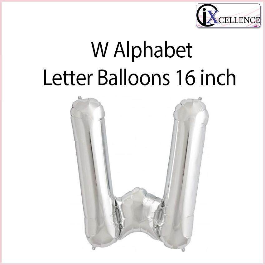 [IX] Alphabet W Letter Balloon 16 inch (Silver) toys for girls