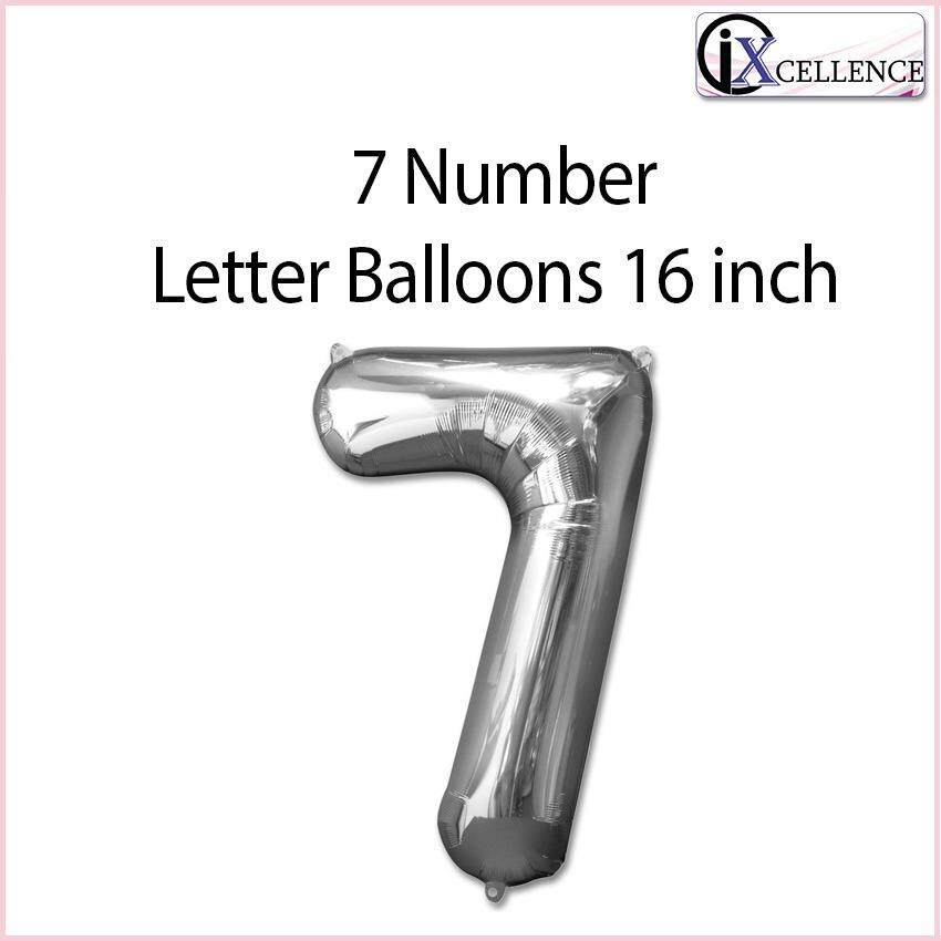 [IX] Number 7 letter Balloon 16 inch (Silver) toys for girls