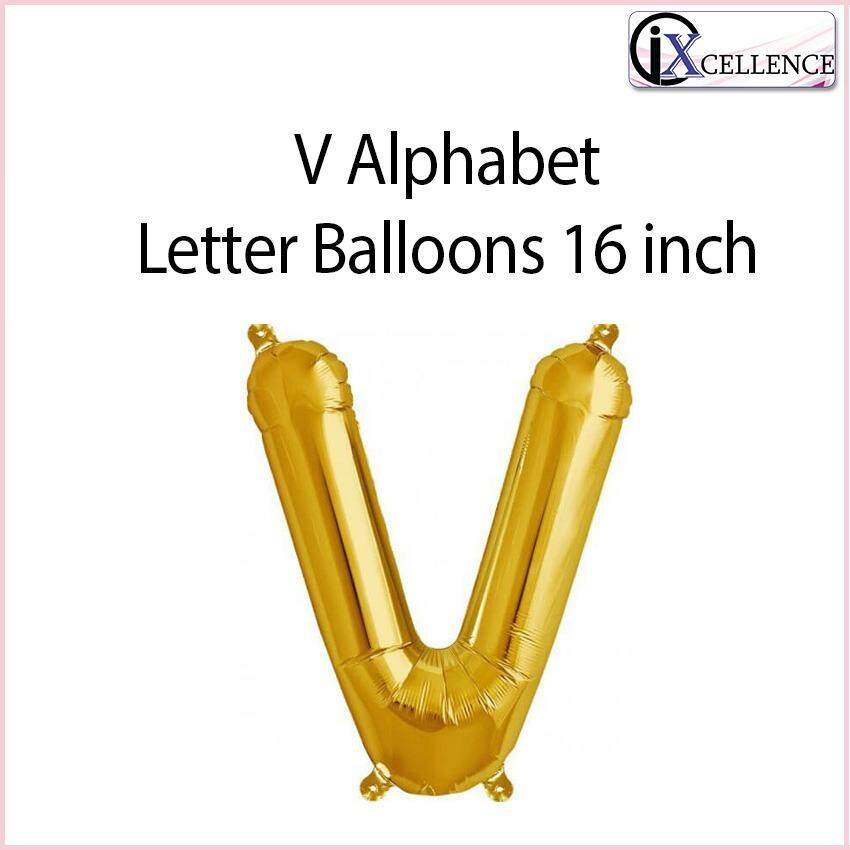 [IX] Alphabet V Letter Balloon 16 inch (Gold) toys for girls