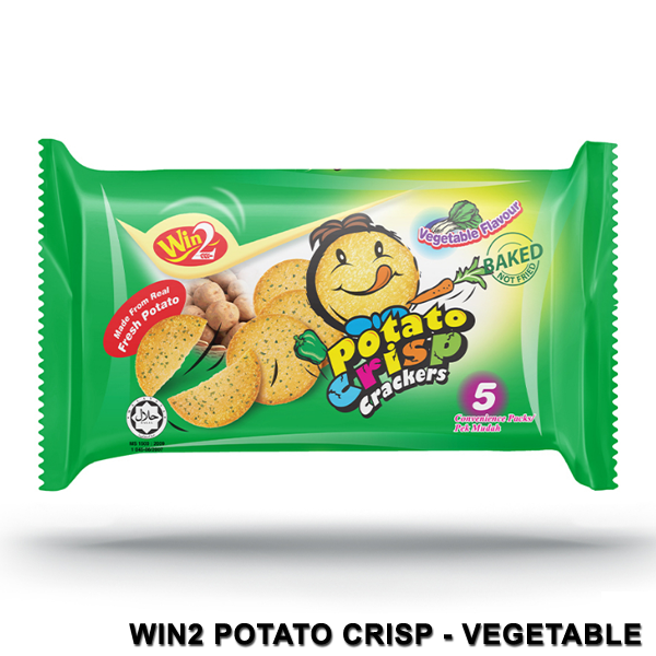 Win2 Vegetable Flavour Potato Crisp Crackers 100g (20g x 5s)