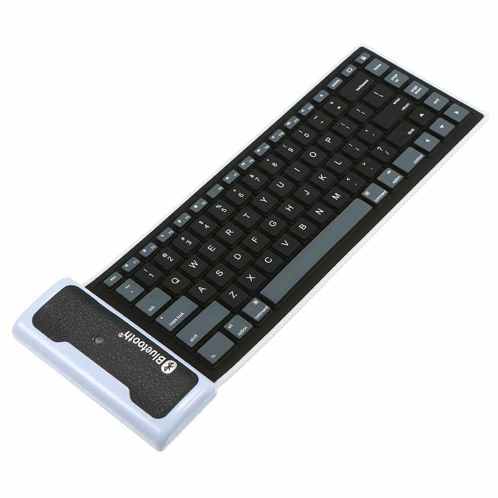 85 Keys Ultra Thin BT Mini Keyboard Foldable and Portable Dustproof Waterproof For Desktop Laptop Tablet and Mobile phone (Black)