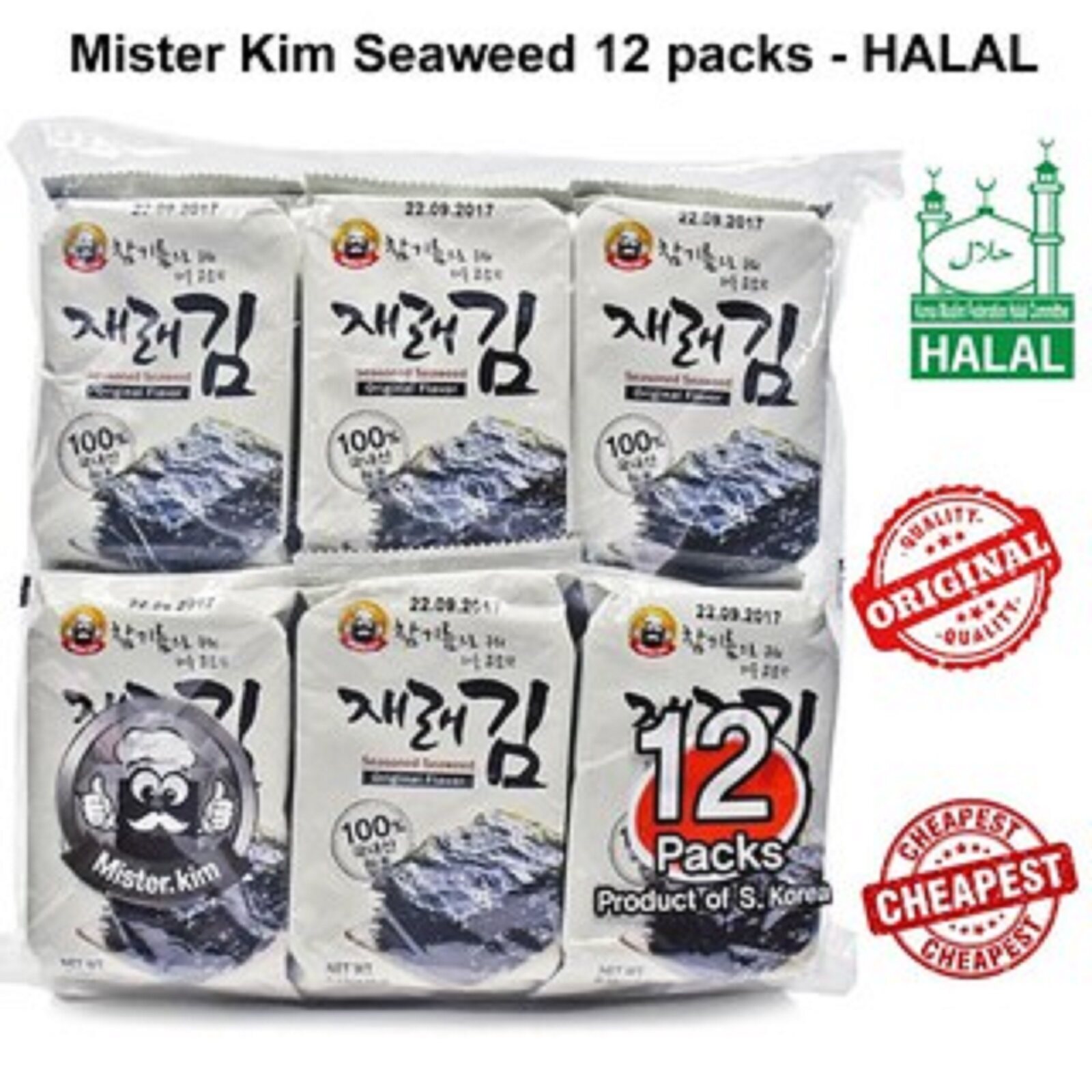 Mister Kim Korean Traditional Seasoned Seaweed Halal Made in Korea