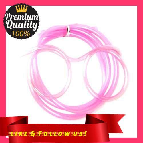 People\'s Choice Fun Eyeglasses Eyewear Straw Crazy Design DIY Silly Transparent Funny Stylish Cartoon Gift for Kids Children Home Party Fesitival Holiday (Pink)