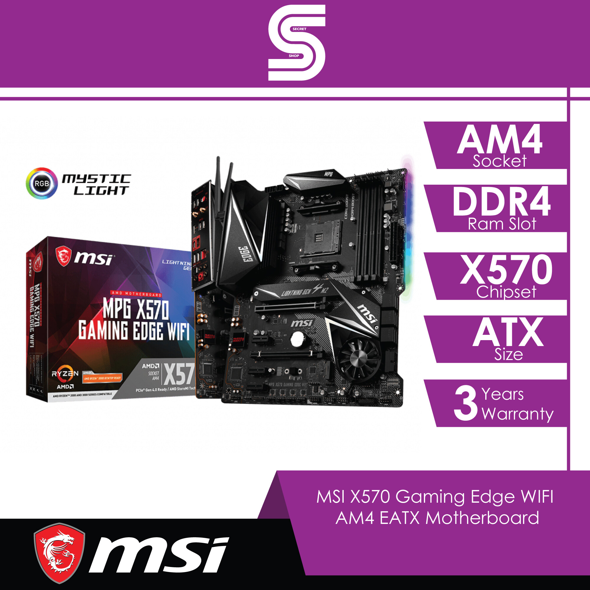 MSI X570 Gaming Edge WIFI - AM4 ATX Motherboard
