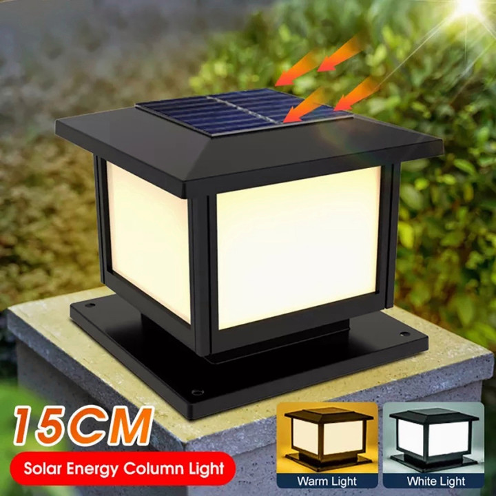 【Ready Stock】Vimite 2-Color Led Solar Post Light Outdoor Waterproof Auto ON/OFF Energy-saving Pillar Lights for House Gate Garden Fence Column Head Lamp Courtyard Decorative
