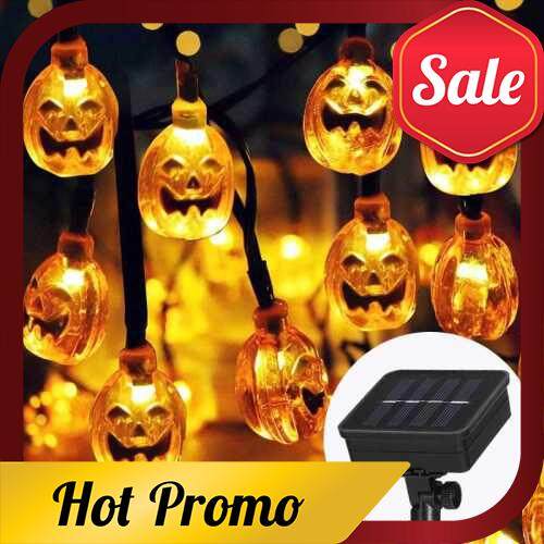 Halloween Pumpkin String Lights Solar 40LED 26FT LED String Lamps Holiday Party Decoration Lights fo