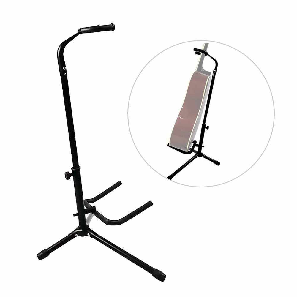Folding Guitar Floor Stand String Instrument Tripod Holder Metal Material for Acoustic Electric Guitar Bass (Standard)