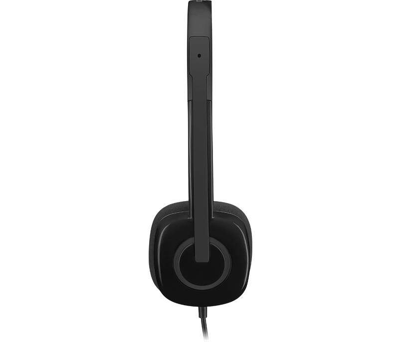 Logitech H151 Stereo Headset with Stereo Sound, Rotating Microphone, In-Line Controls, Adjustable Headband, 3.5MM Audio Jack (981-000587)