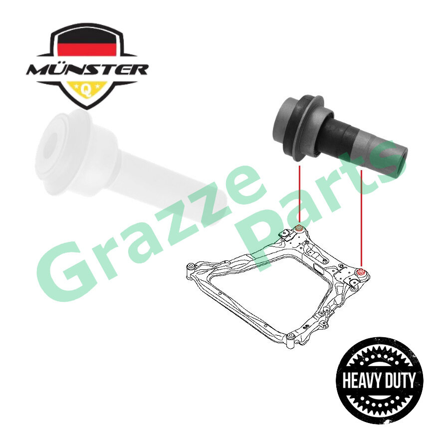 (1pc) Münster ^Heavy Duty^ Crossmember Subframe Axle Bush Front Short 54400-8H500 for Nissan XTrail 