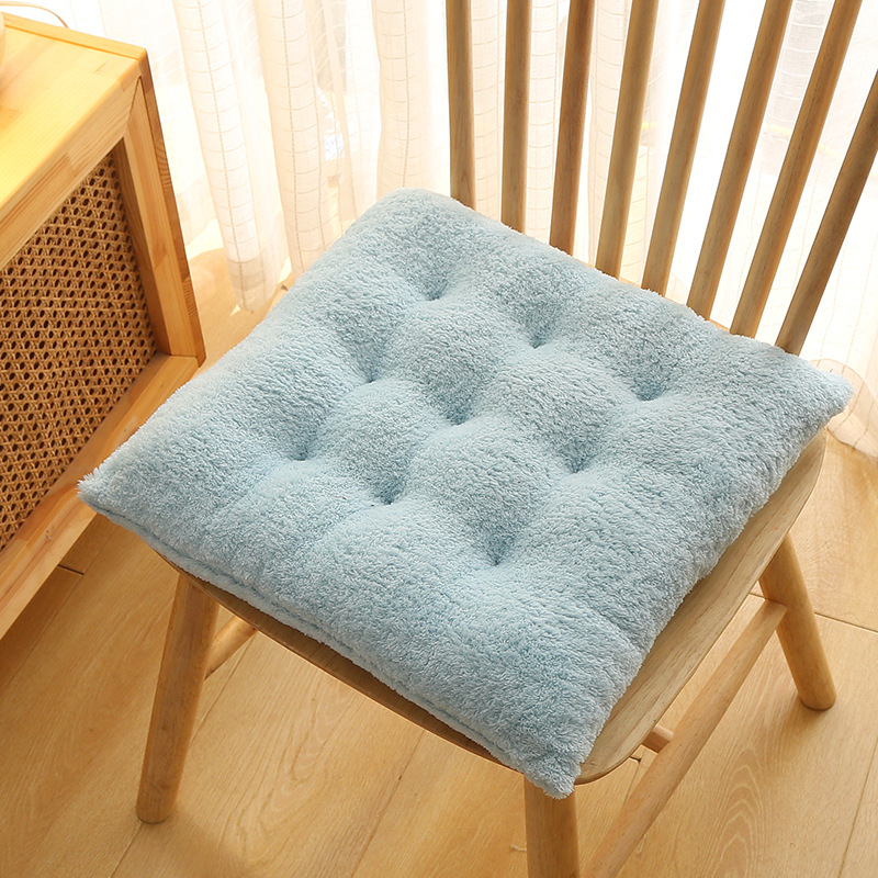 【Golden Trunk】Warm Plush Thick Seat Cushion Solid Color Non Slip Chair Pad Office Student Dorm Home Dining Chair Long Sitting Comfort Cushion