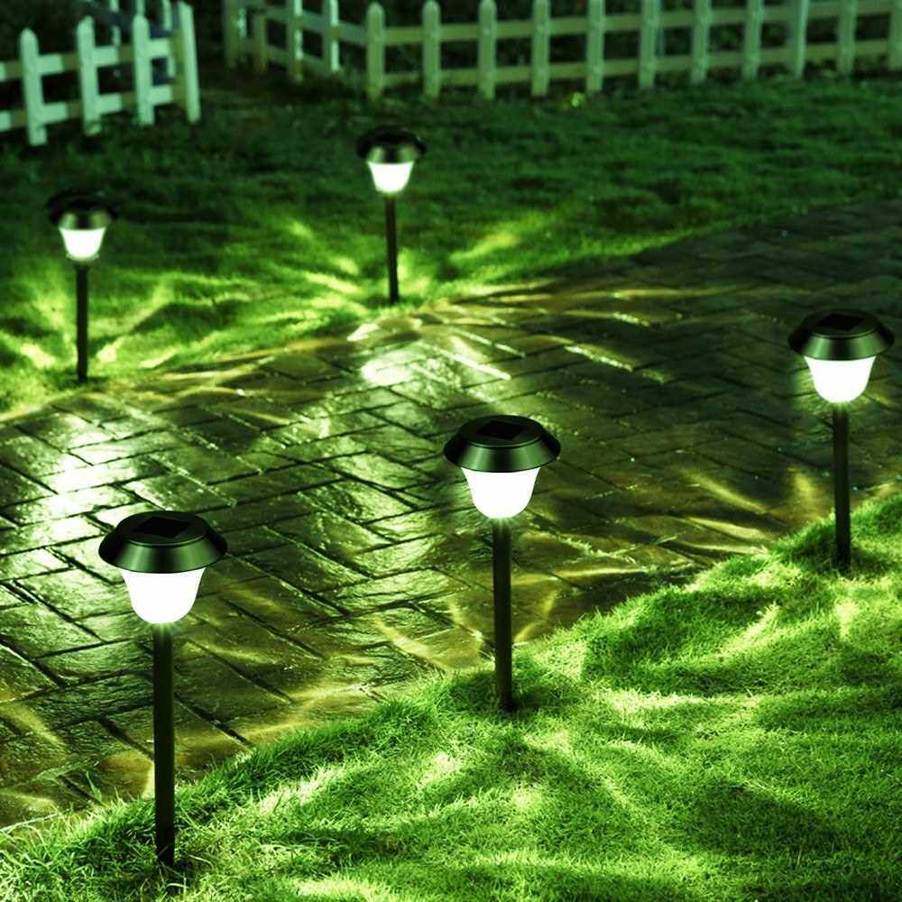 Best Selling 8 Pack Solar Garden Lights Outdoor Stainless Steel Color Changing LED Pathway Lamp Garden Decoration Landscape Lighting for Patio, Lawn, Yard Walkway (Multicolor)