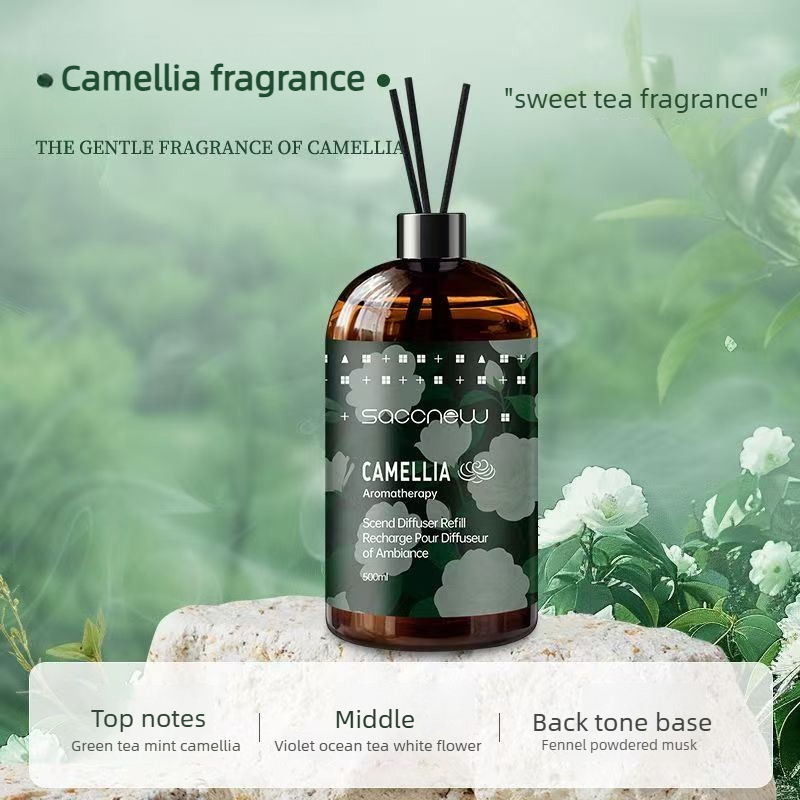 Large Bottle 500ML Essential Oil Diffuser Refill Aromatherapy Refill Home Air Freshener Oil Scent Fire-free Hotel Perfume Fragrances Rattan Sticks