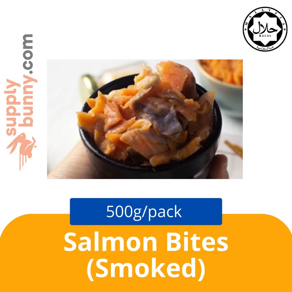 Salmon Bites (Smoked) (500g per pack) 烟熏三文鱼块 Lox Malaysia Frozen Fish Ikan Salmon Norway