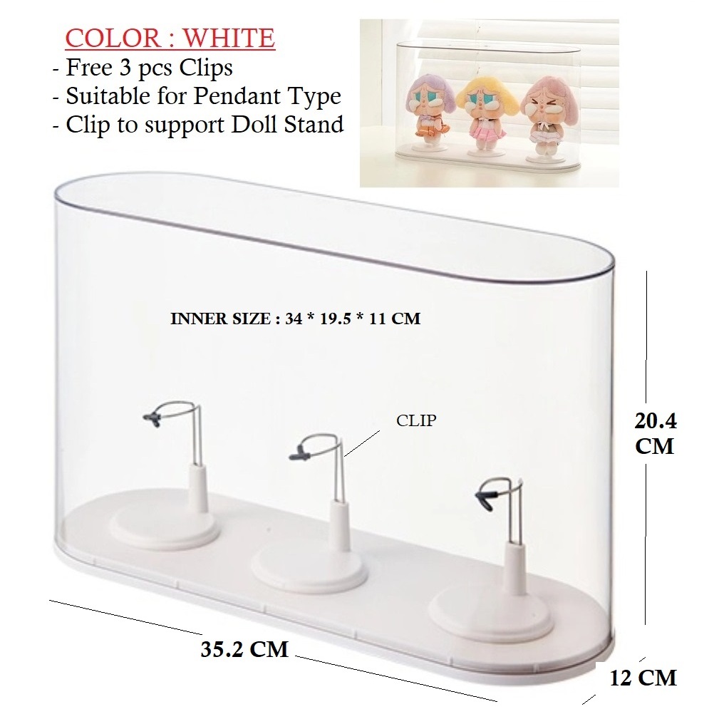 Cute Plush Doll Box Cartoon Removable Transparent Rotating Doll Display Box Plush Doll Dust-proof Storage Box Decorative Ornaments