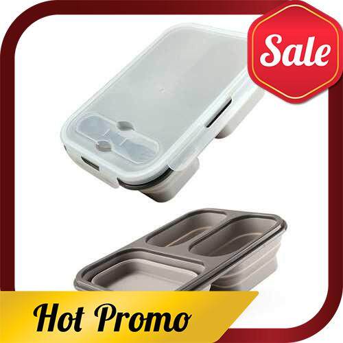 Silicone Lunch Box Foldable Leakage-proof Heat Resistance Large