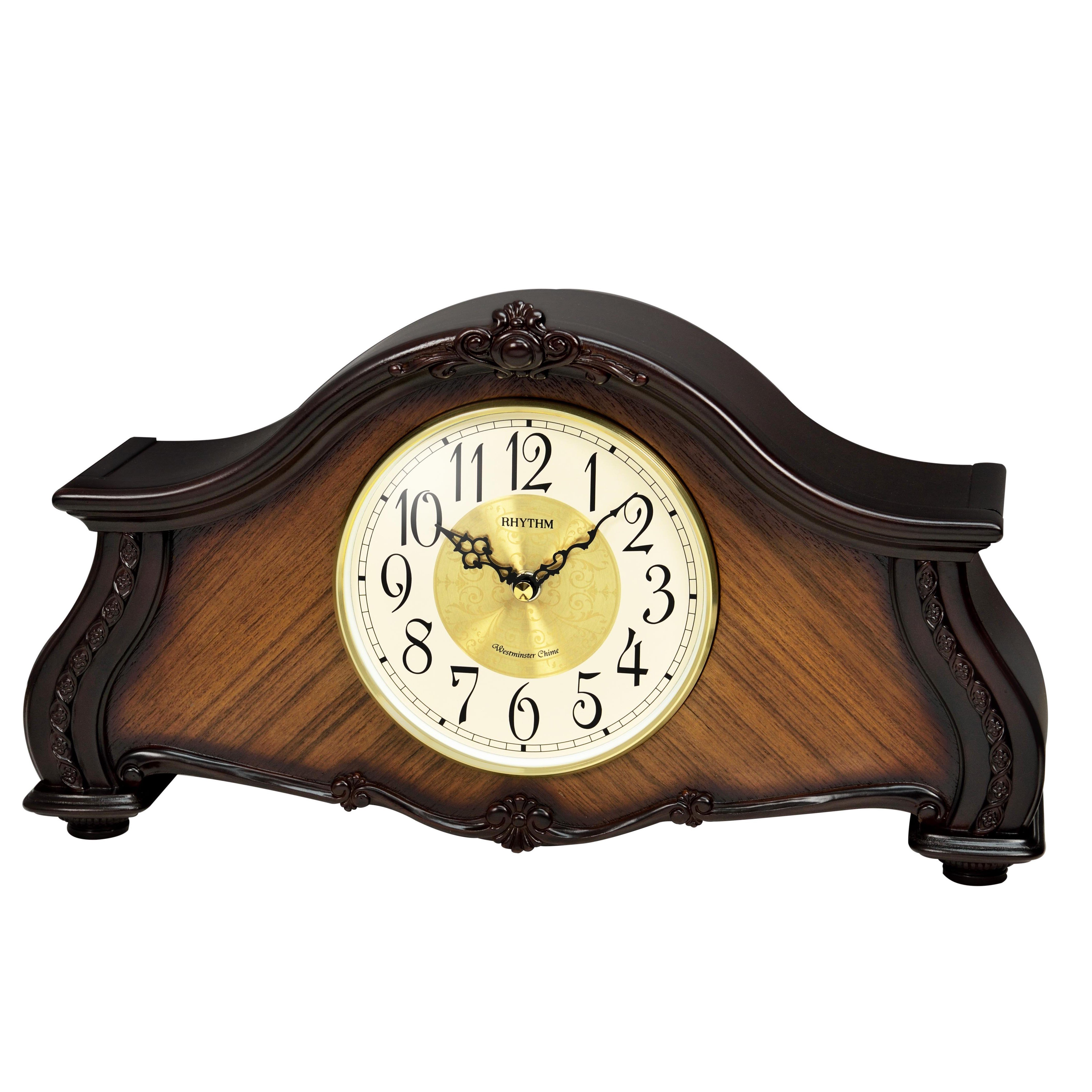 Rhythm Table Clock Wooden Westminster Chime RTCRH241NR06