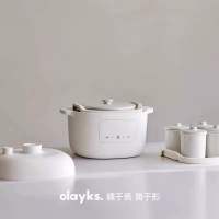 Olayks 2.8L Electric Slow Cooker Stew Cooker Double Boiler Soup 1+4 Ceramic Stew Pot Porridge Bird Nest Soup Cooker