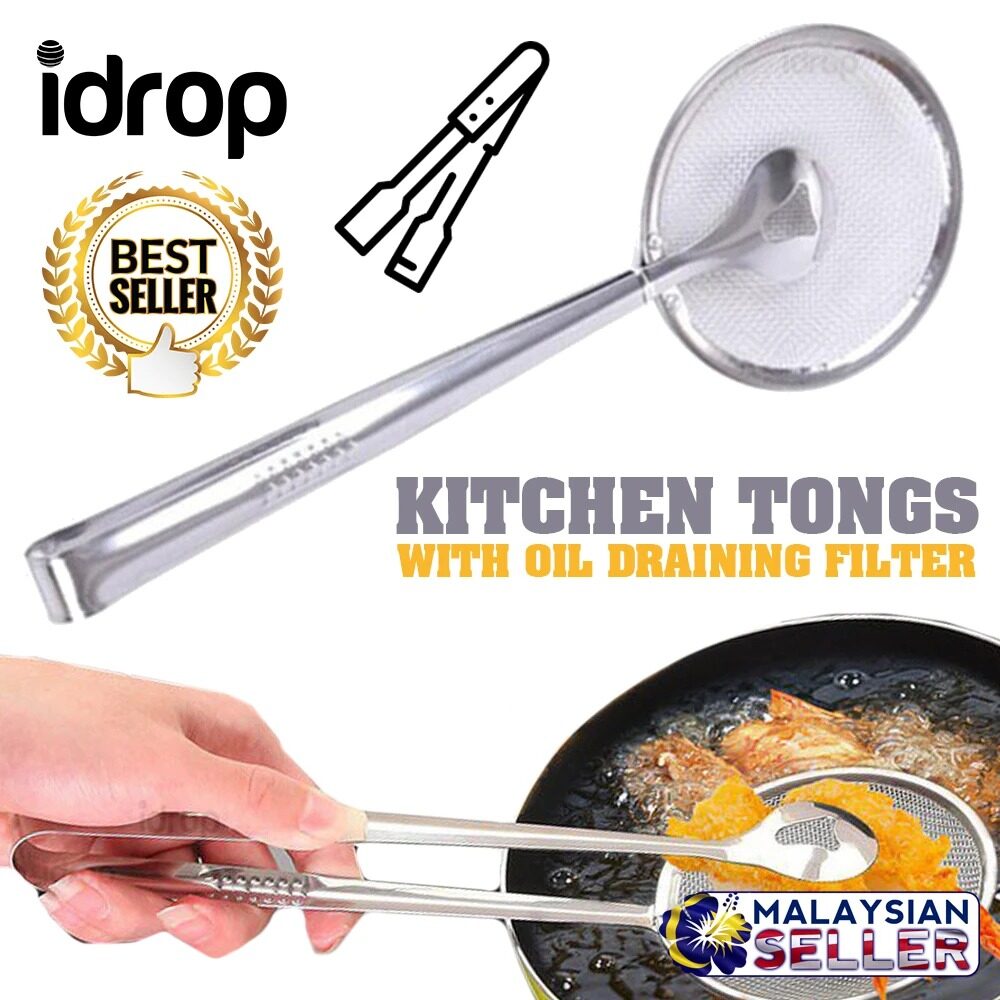 idrop FILTER CLIPPER - Kitchen Cooking Frying Tongs - 2pcs