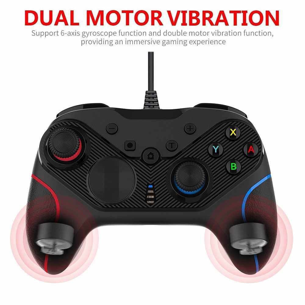 USB Wired Gamepad Game Controller Ergonomic Game Handle with Double