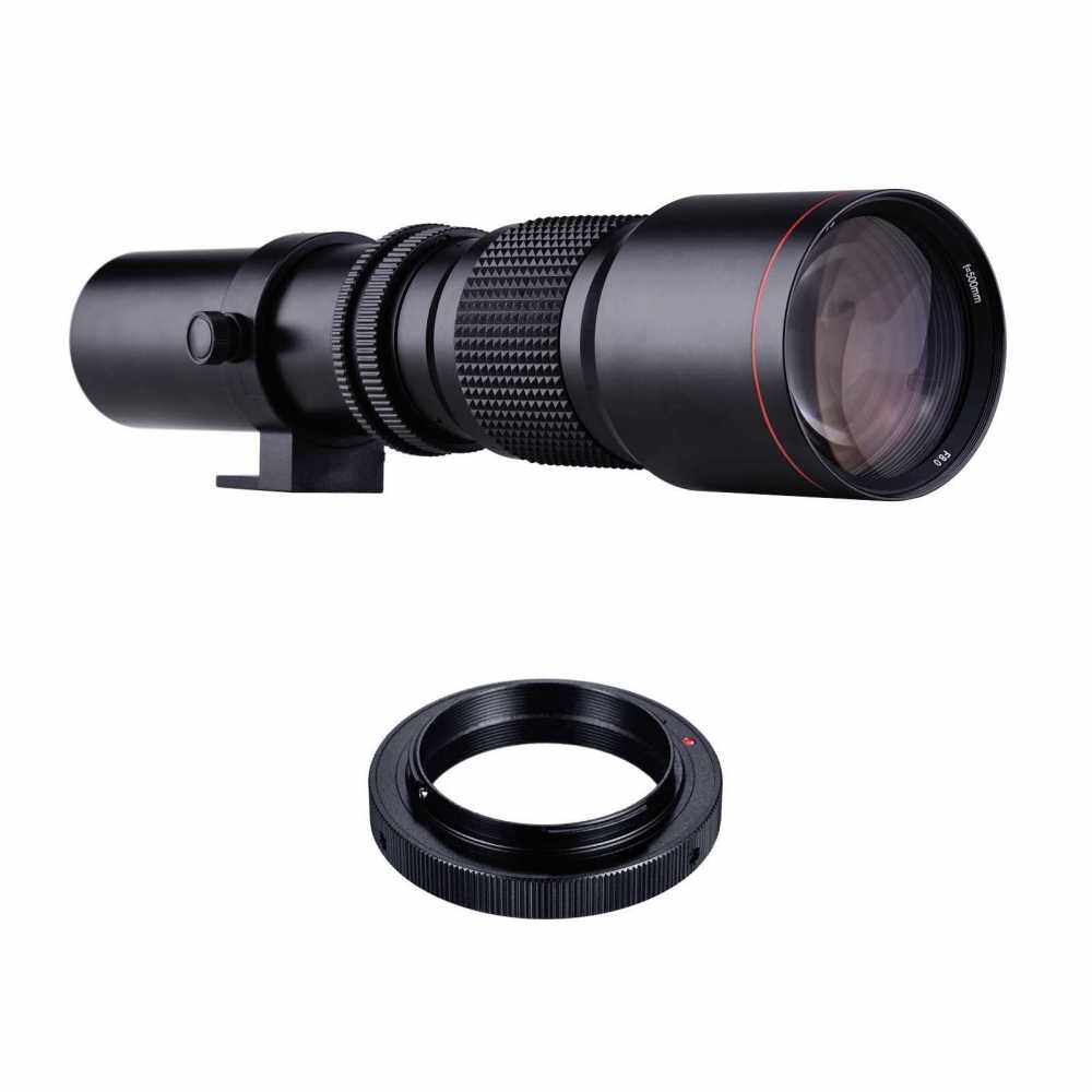 500mm F/8.0-32 Multi Coated Super Telephoto Lens Manual Zoom + T-Mount to F-Mount Adapter Ring Kit Replacement for Nikon D3300 D3400 D3500 D5300 D5500 D5600 D610 D700 D7000 D7100 D7200 D750 D7500 D760 D800 D810 D850 Cameras (Standard)