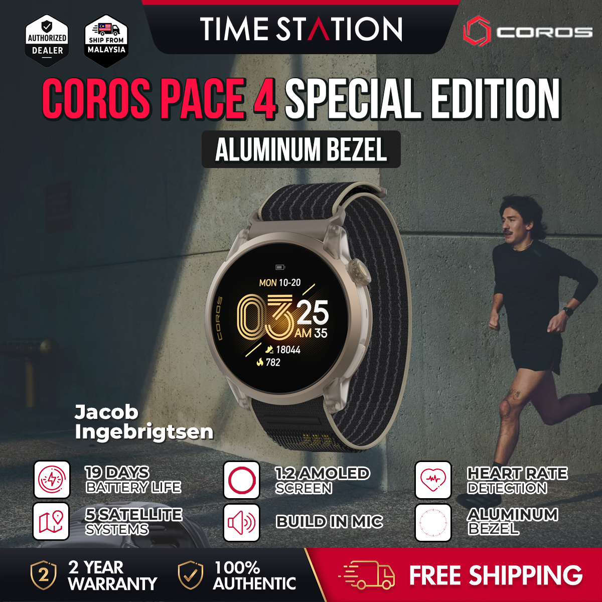COROS PACE 4 Aluminum Bezel GPS Sport Watch Sync to Strava