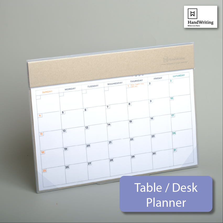 2026 Handwriting Monthly Desk | Table Planner 2026 | MTP-S