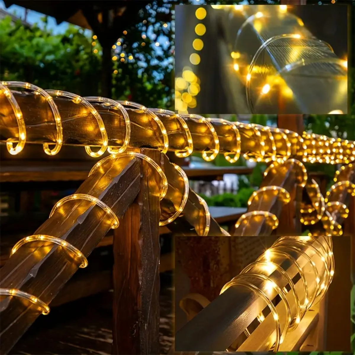 32M 300 Led Outdoor Solar Tube Rope Led Light Garden ChristmasDecoration Wedding Garland WaterProof string Lights