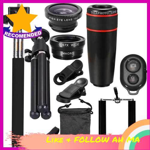 Best Selling 10PCS 8X Telephoto Mobile Phone Lens Kit (Black)