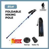 UtanKing™ Foldable Hiking Pole Height Adjustable Aluminium Trekking Climbing Leg Support Cane Walking Stick Tongkat Hike
