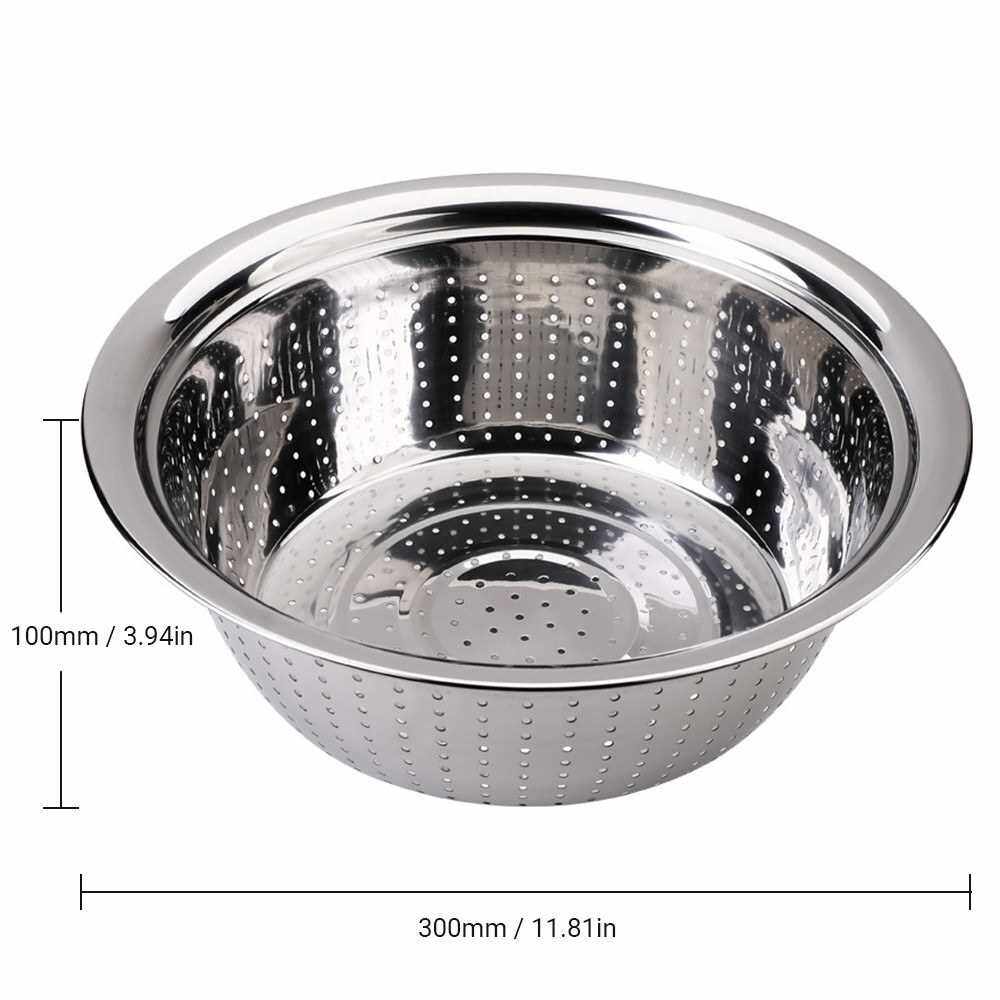 Stainless Steel Vegetable Basin Rice Bean Rinsing Bowl Kitchen Strainer ...