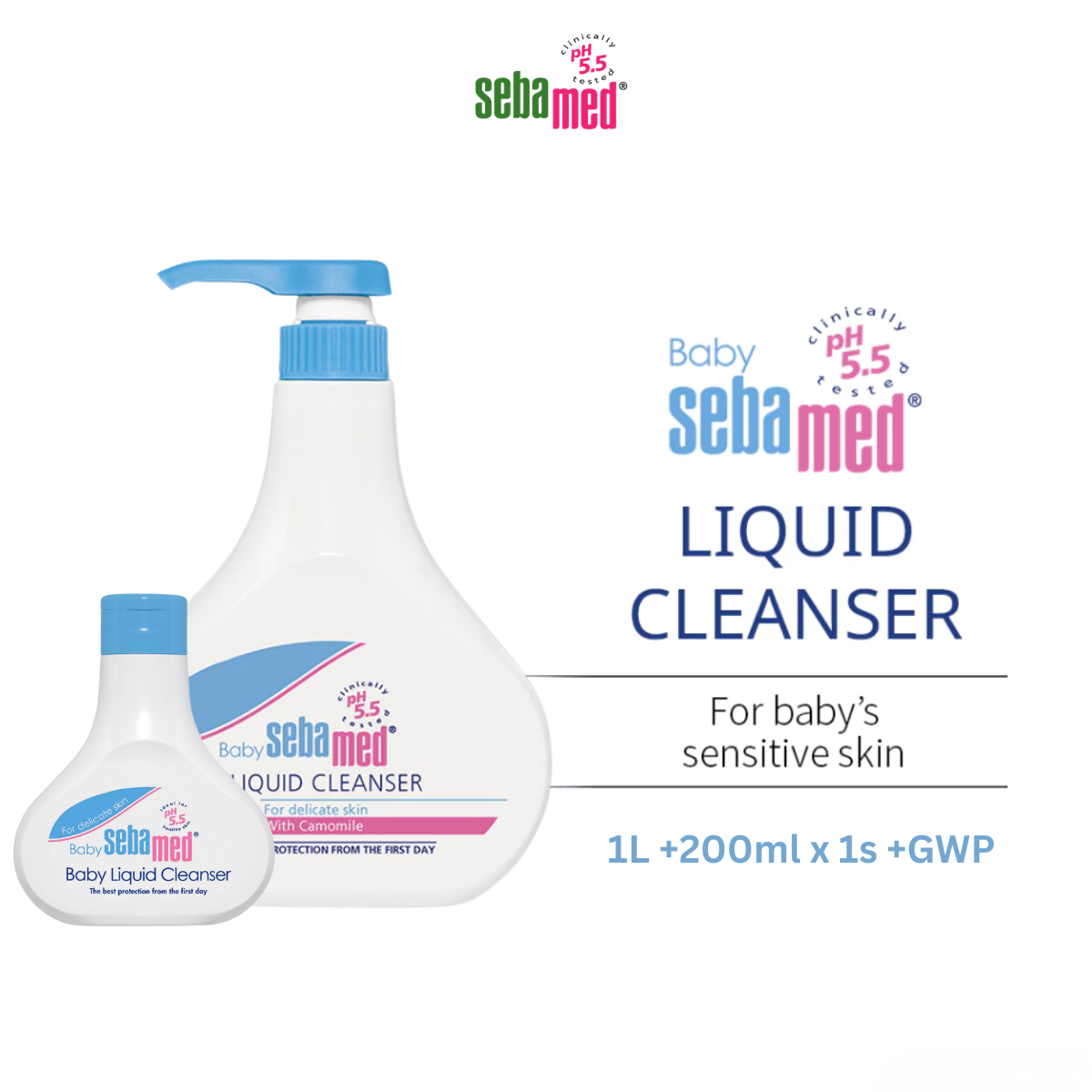 Sebamed Baby Liquid Cleanser (200ml / 500ml / 1L + 200ml + FOC / 1L × 2 + FOC)