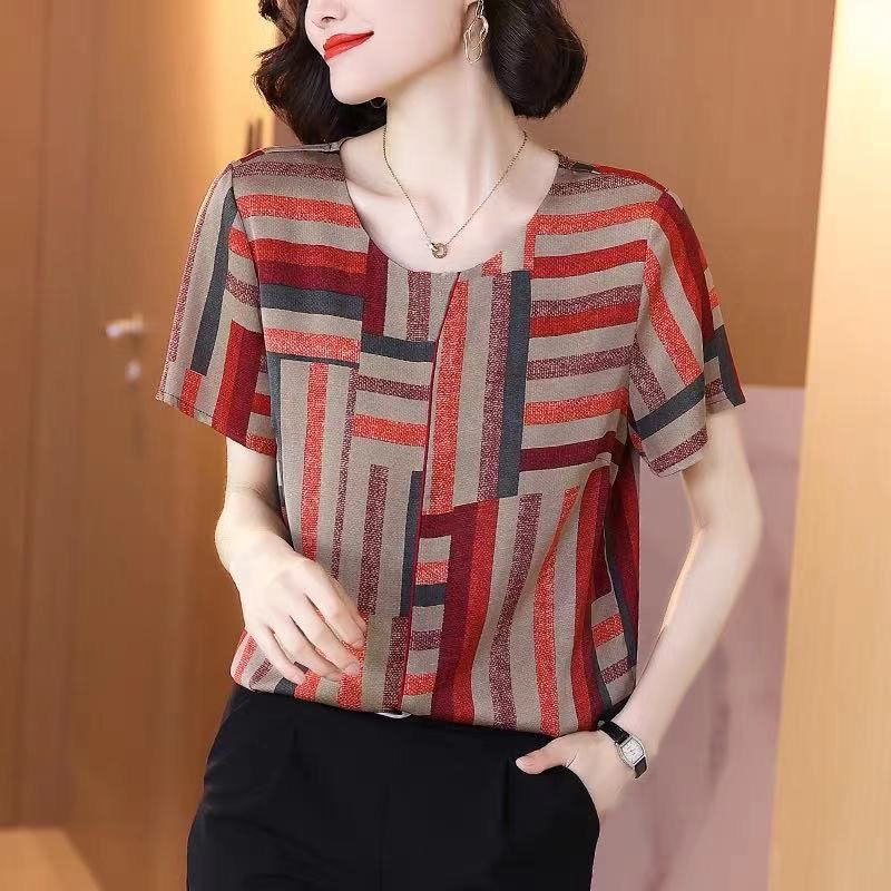 Women Casual Round-Neck Lace Hollow Lace Stitching Out Short Sleeve  Pullover Slimming Blouse T-shirt Tops – the best products in the Joom Geek  online store