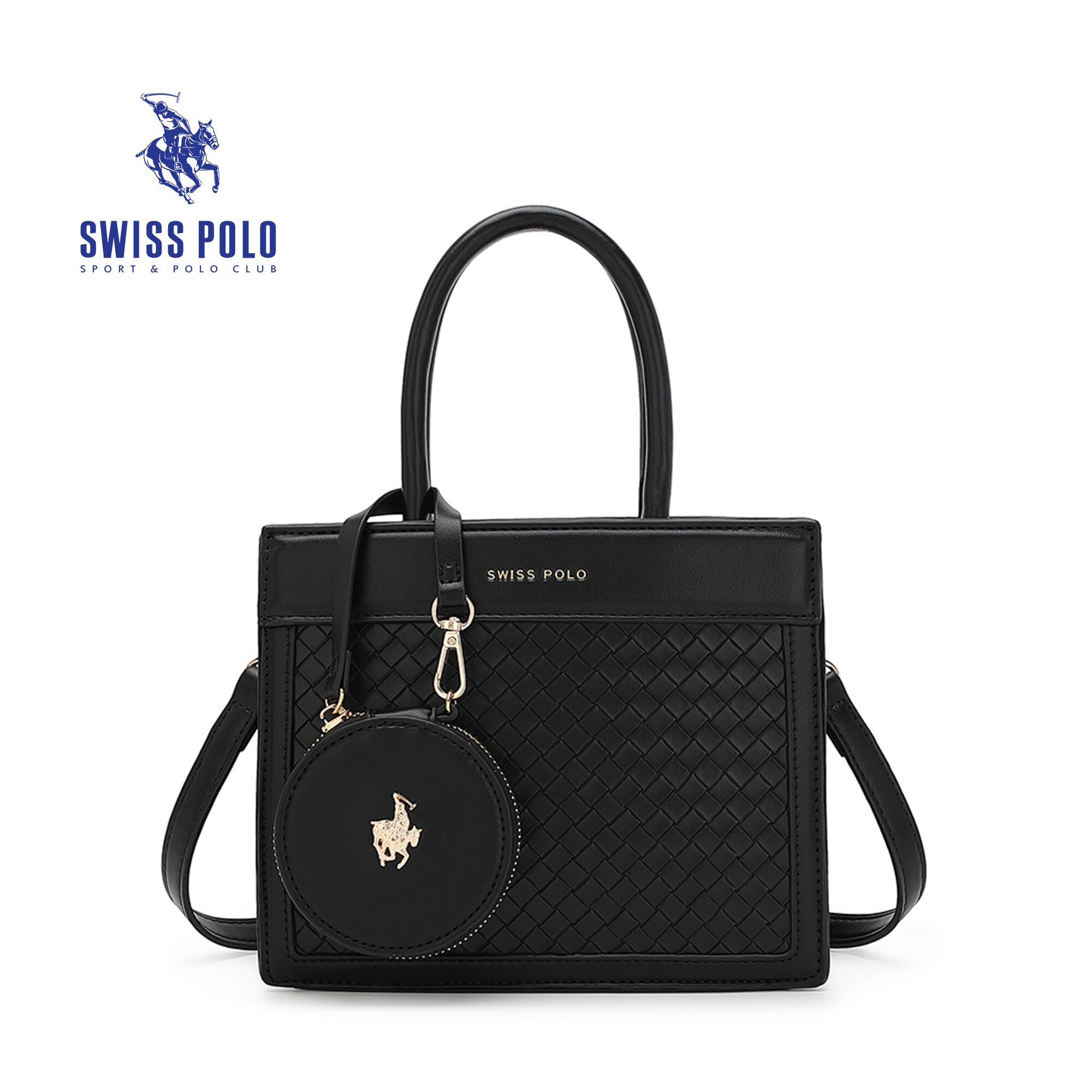 SWISS POLO Ladies Top Handle Sling Bag HAB 7887-1 BLACK