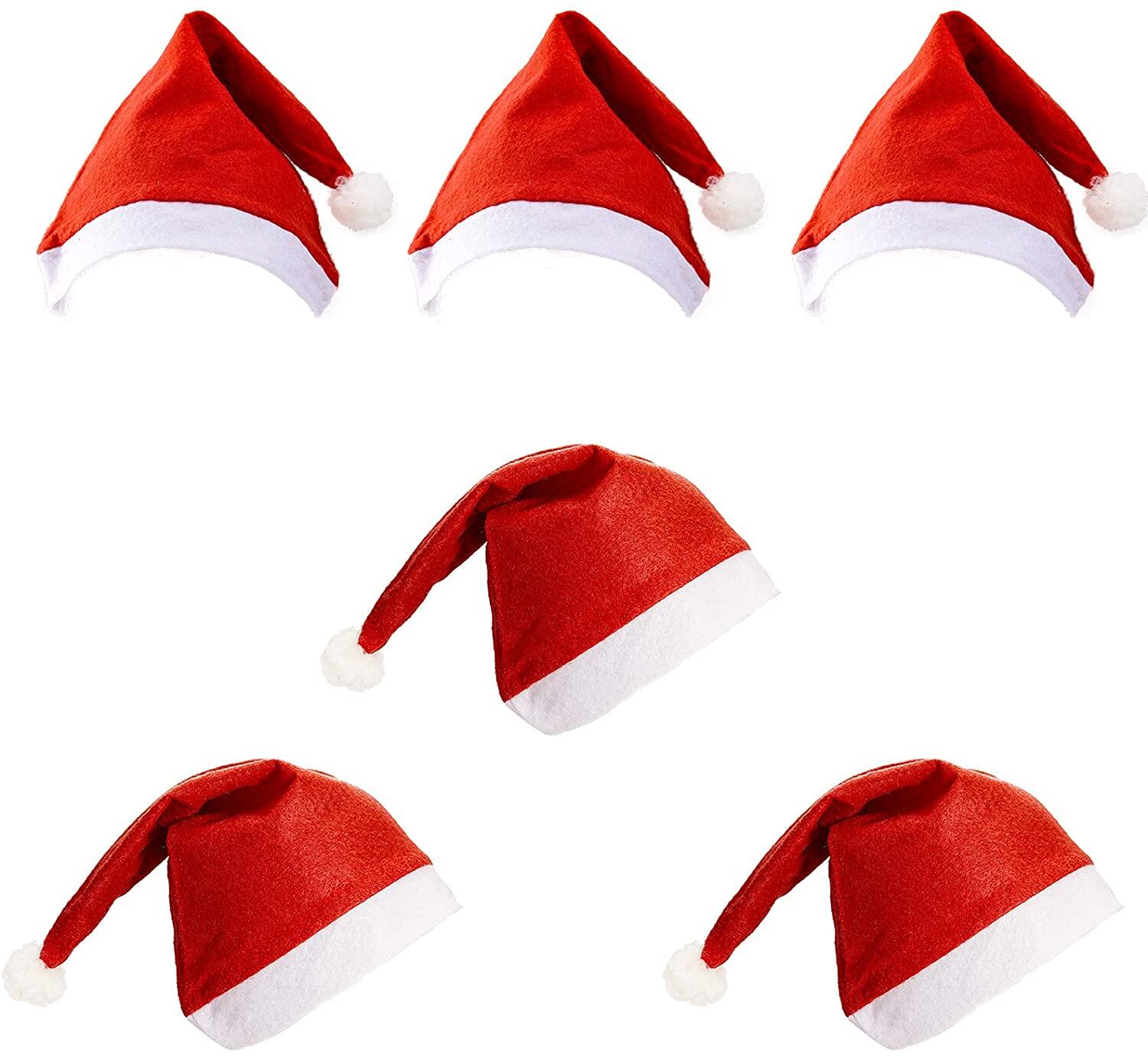 6 chiếc mũ ông già noel giáng sinh, trang phục mũ ông già noel giáng sinh, mũ ông già noel, cho trang phục lễ giáng sinh ưa thích tiệc tùng