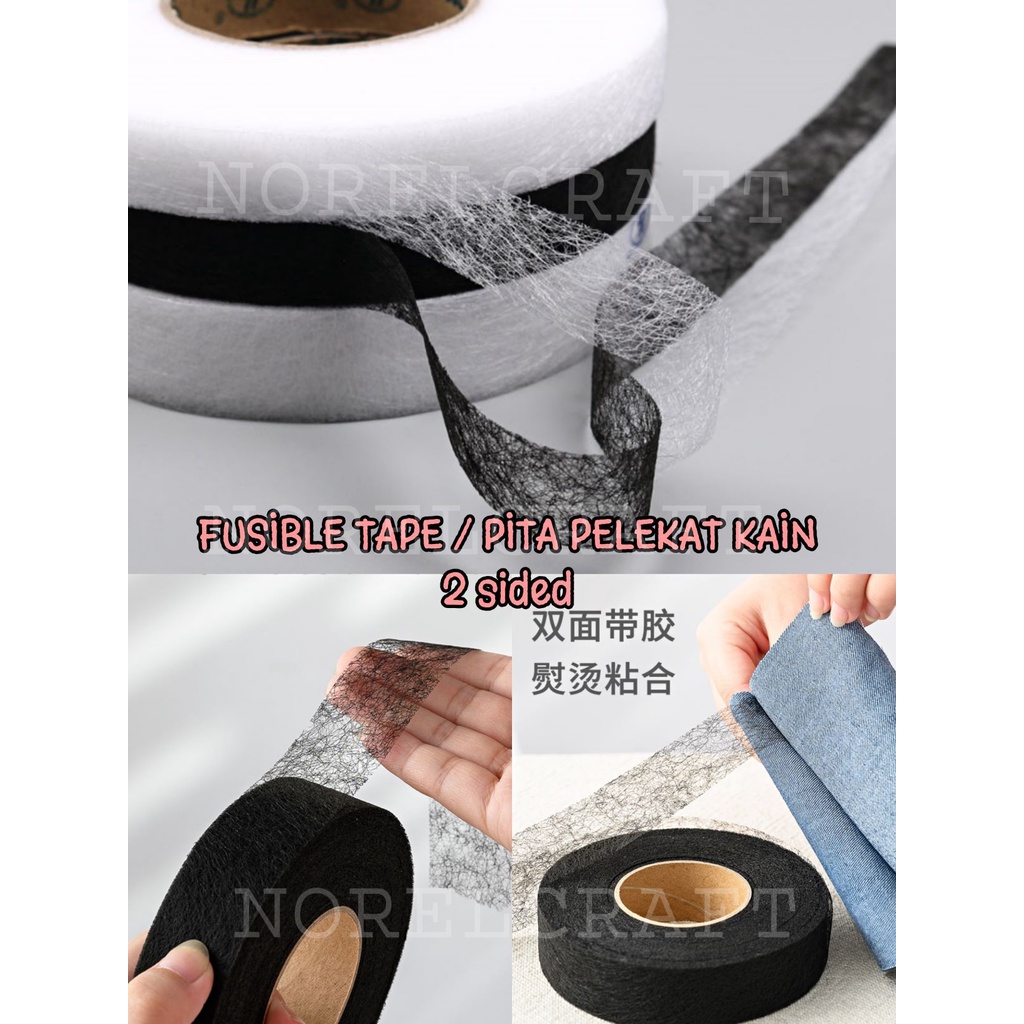 70YDS[ROLL]FUSIBLE TAPE/IRON ON TAPE/PITA PELEKAT KAIN LENCANA DUA SIDE/DUA SIDE GUM TAPE/