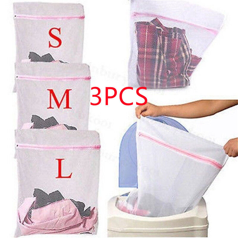 3 CÁi Túi giặt lưới Polyester giặt Túi đựng đồ vệ SINH THÔ Net giỏ đựng đồ giặt túi giặt đồ quần áo du lịch Túi lưu trữ cho máy giặt áo ngực lưới túi