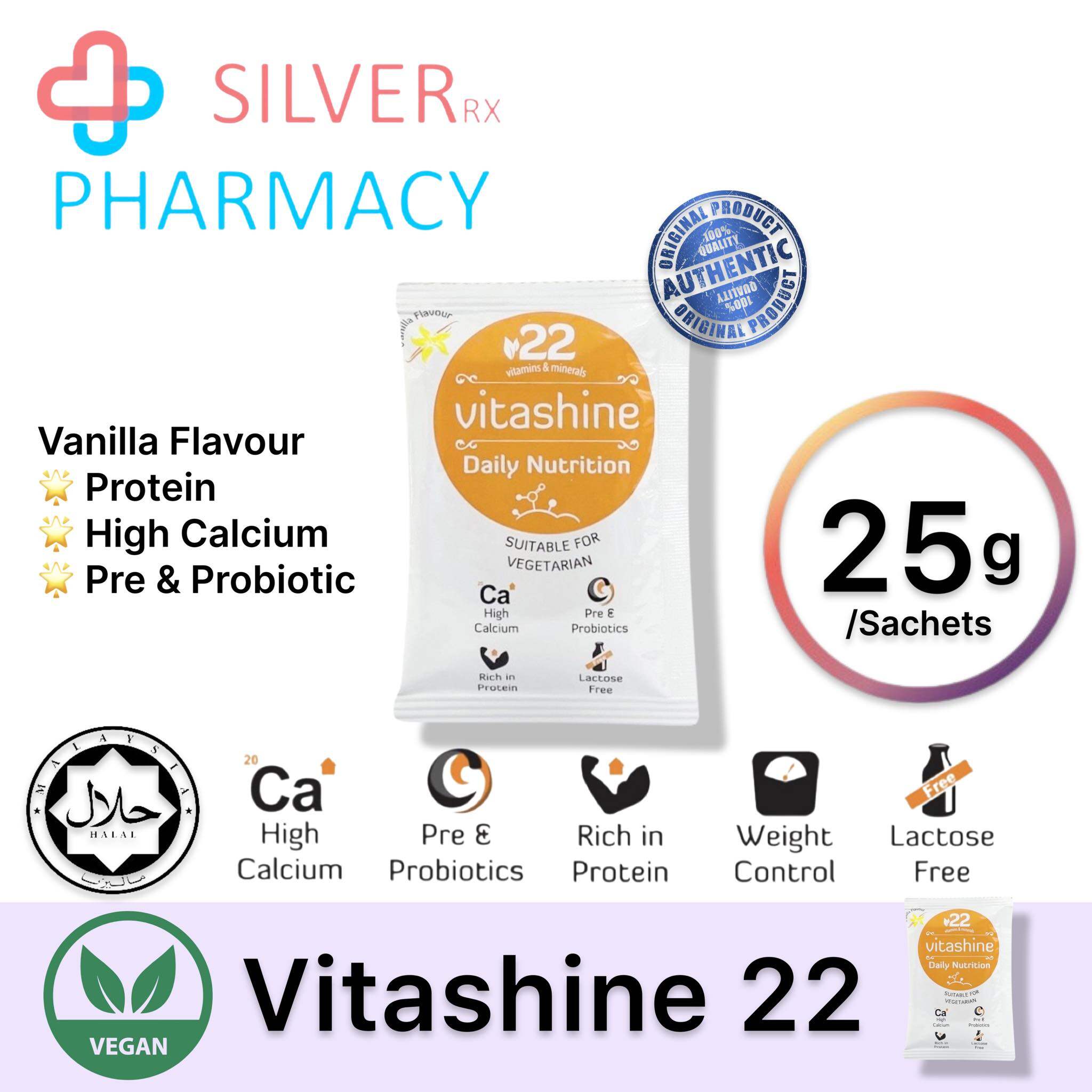 Vitashine 22 Daily Nutrition Vanilla [25g/Sachets] [Single/Twin]