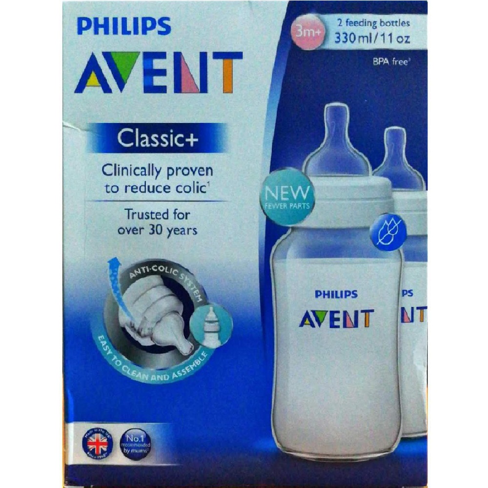 [CLEARANCE] [GENUINE] PHILIPS AVENT Classic+ Bottle 330ml / 11oz 3m+ (SCF566/27) (Twin Pack)