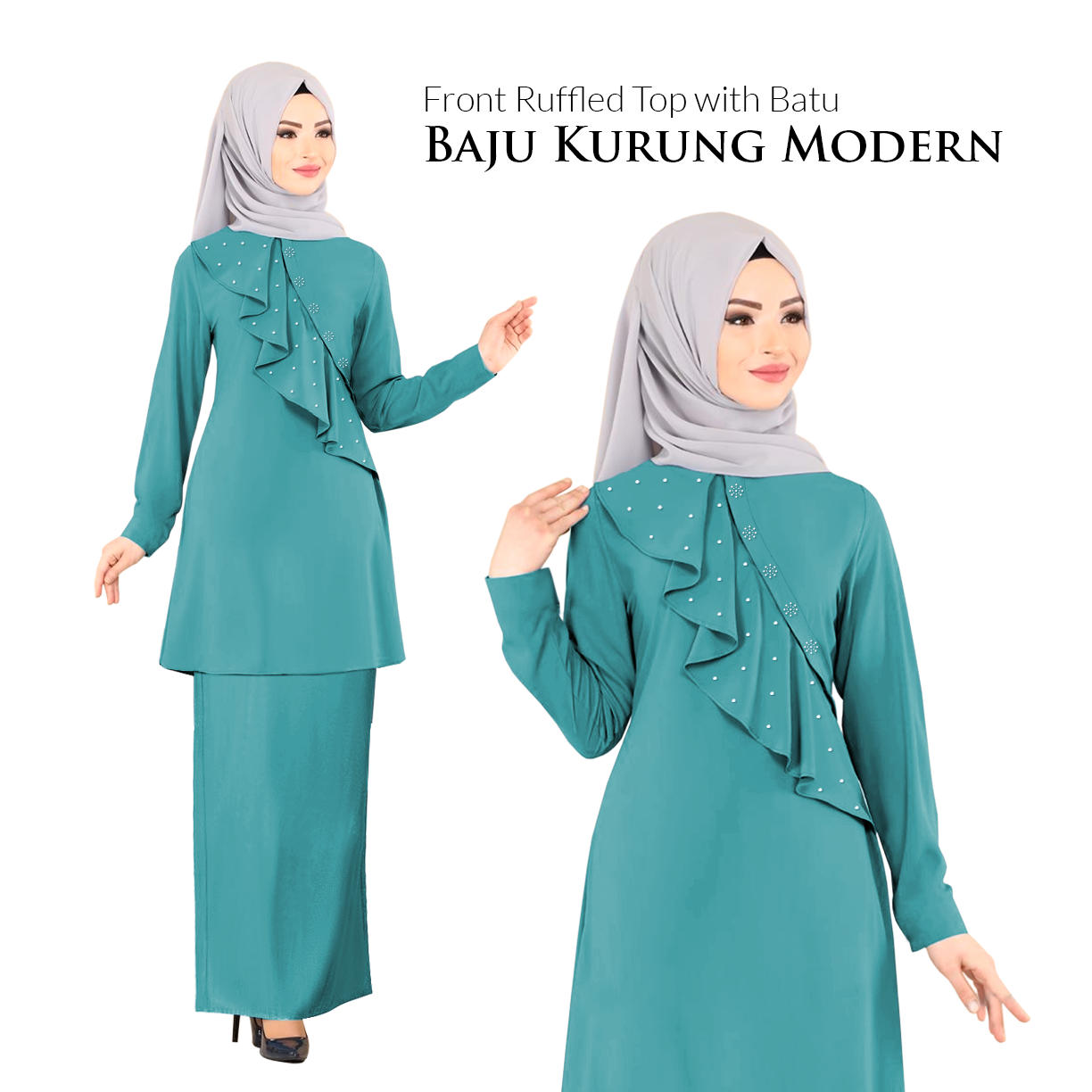Price List KM Fashion Front Ruffled Top with Batu Baju Kurung Modern (Hot Item) (New Arrival) 2020