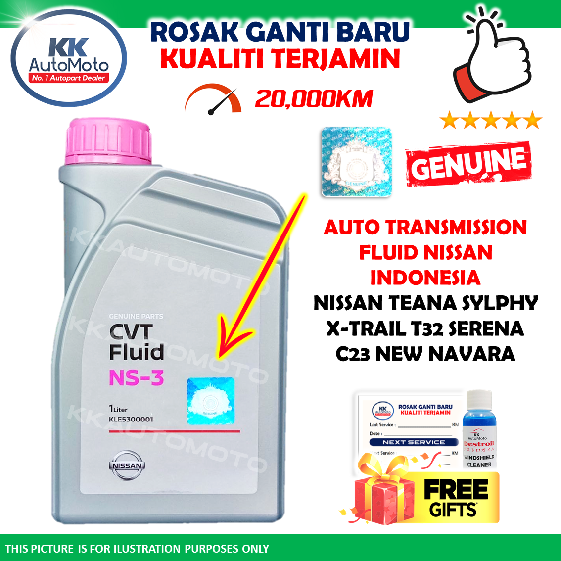 1 Botol Nissan Teana XTrail T32 Sylphy Navara Serena C26 Genuine