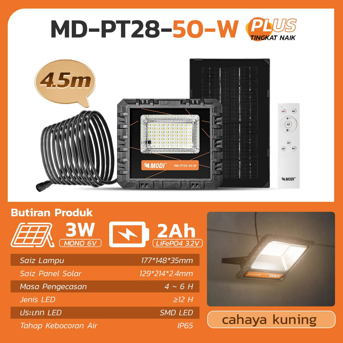 MODI Solar light solar floor light outdoorSolar light 12 hours indoor garden 50W80W120W200W300W400W IP65 Waterproof With Remote Solar light high power Solar lighting system 3 Color